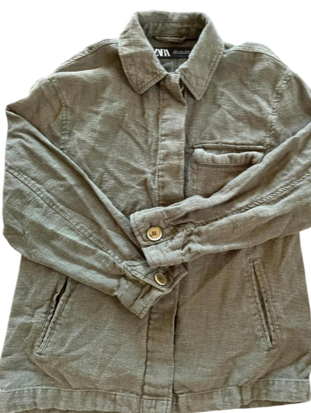Zara Olive Green Utility Shirt Jacket – Size Small